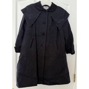 Vintage Rothschild Girls 100% Wool Coat - Size 6x Blue